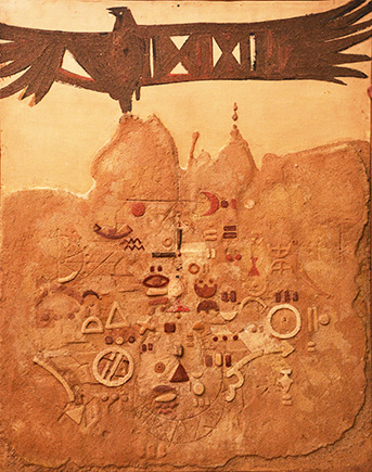 Sand Egyptian inscriptions (Bird) - 1981- 100X90 cm - Available
